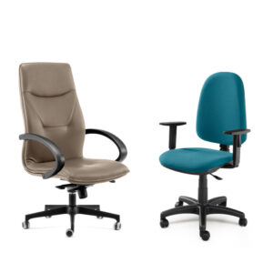 Sedie per ufficio con rivestimento in tessuto o finta pelle